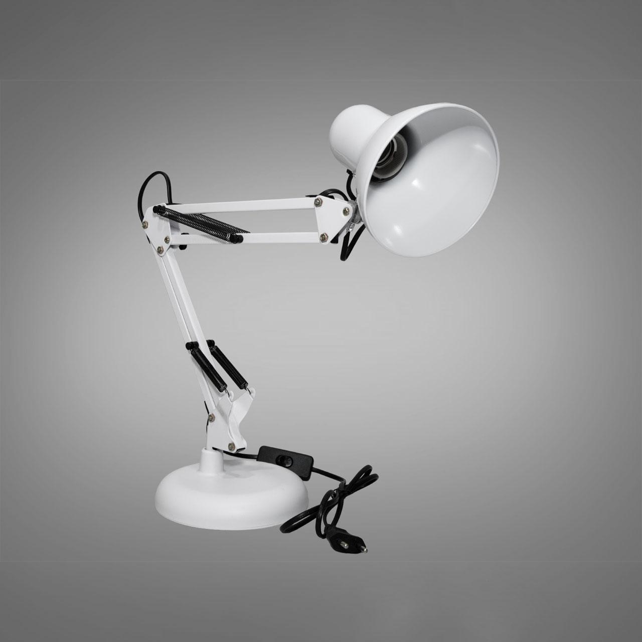 Настільна лампа під лампочку E27 колір каркасу білий D-922WH, фото 1