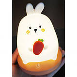 Нічник силіконовий "Зайчик" (зарядка від USB), фото 2