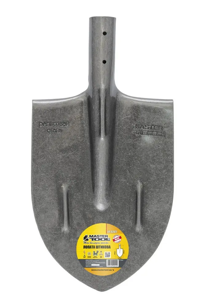 Лопата з рейкової сталі MASTERTOOL - Лопата штикова без держака 210х290х405 мм, фото 1