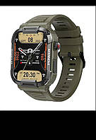 Умные военные смарт часы МК66 Хакки (оливковый) MELANDA 1,85 мужские, женские умные часы с Bluetooth, IP68.