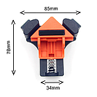 Затискач столярний кутовий Кутовий струбцина — 4 шт Кутовий затискач для деталі до 25 мм, фото 7