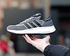 Чоловічі замшеві кросівки adidas retropy сірі з білою підошвою Спортивні кросівки ретропі адіки, фото 5