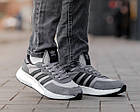 Чоловічі замшеві кросівки adidas retropy сірі з білою підошвою Спортивні кросівки ретропі адіки, фото 4