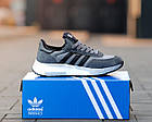 Чоловічі замшеві кросівки adidas retropy сірі з білою підошвою Спортивні кросівки ретропі адіки, фото 7