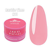 Рідкий полігель Liquid polygel Дизайнер 30мл. у банку для нарощування та зміцнення нігтів Barbie time K11