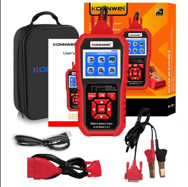 Професійний автотестер автосканер KW890 OBD-II і CAN сканер Konnwei, фото 1