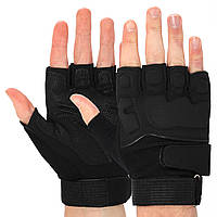 Перчатки тактические с открытыми пальцами Черные Размер M