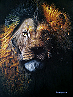 Картина маслом "Пламенный лев"