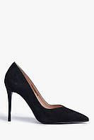 Туфлі човники жіночі чорні замшеві на шпильці класичні S1013-78-R019A-9 Lady Marcia 3334