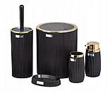 Набір аксесуарів для ванної кімнати із 5 шт, круглий Chomik OKY4782 чорний, фото 2