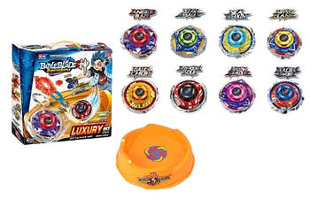 Гра "Бейблед" (2 іграшки, 4 накладки, 2 мечі-запускники, 3 картки, арена, в коробці) F 6136-1