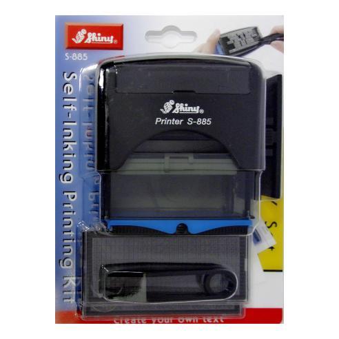Самонабірний штамп 70x25 мм, 6-ти рядковий автоматичний чорний, Shiny Printer S-885