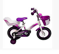 Велосипед детский двухколесный 12 дюймов Kids Bike Crosser-3, бело-фиолетовый