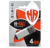 Флеш накопичувач USB Hi-Rali 4GB Stark series Silver Флешка юсб для комп'ютера ПК flash-накопичувач
