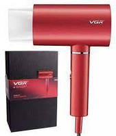 Профессиональный фен для волос VGR V-431 мощностью 1600-1800 Вт красного цвета