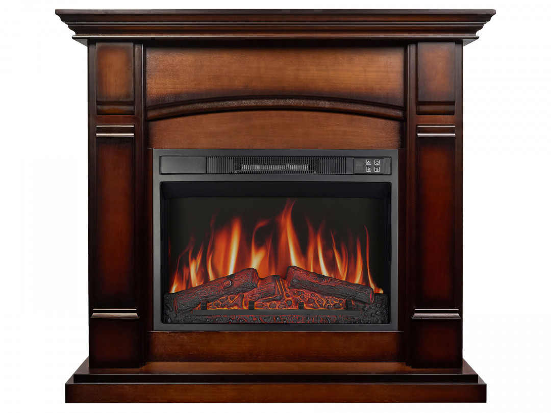 Підлоговий електрокамін обігрівач з порталом для дому ArtiFlame MANCHESTER AF23S Махагон коричневий антик