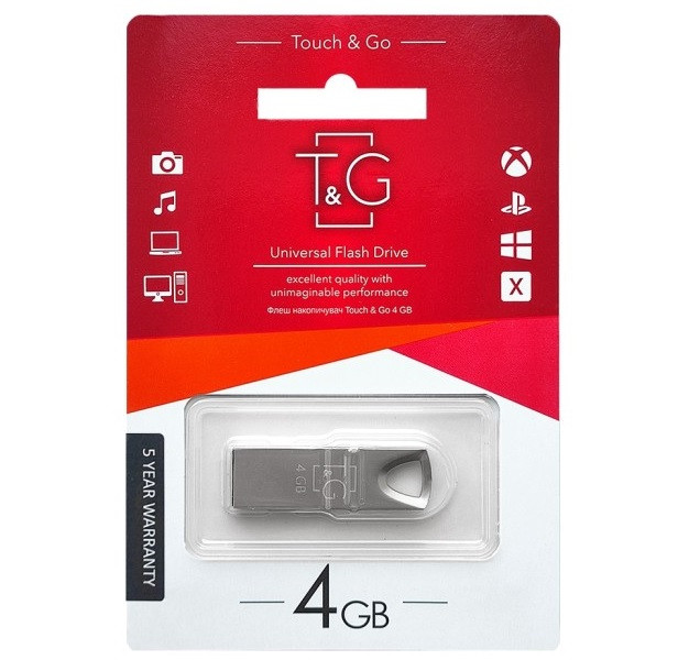 Флешка юсб T&G 117 4GB Metal series USB Флеш-накопичувач для ноутбука ПК flash-накопичувач для комп'ютера