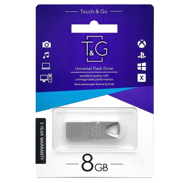 Флешка юсб T&G 117 8GB Metal series USB Флеш-накопичувач для ноутбука ПК flash-накопичувач для комп'