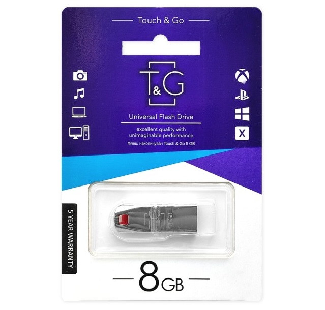 Флеш-накопичувач 8GB T&G 115 Stylish хром series