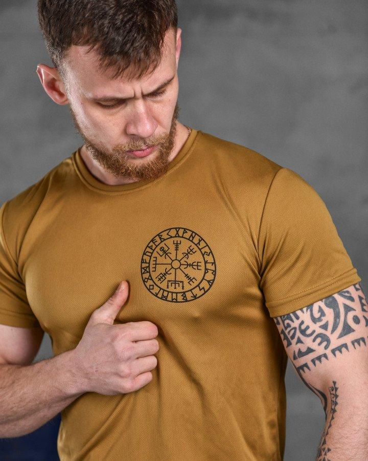 Армейская футболка Odin койот, тактическая футболка coolmax приталенного кроя с принтом - фото 7 - id-p2102790655