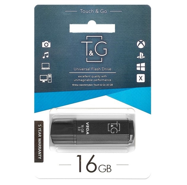 Флеш-накопичувач T&G 16GB 121 Vega series Black