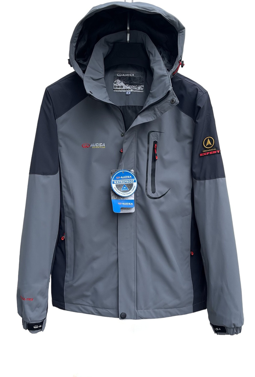 Куртка термо Audsa чоловіча демісезонна M-3XL, Чорний, M XXL, 52, Сірий, фото 1