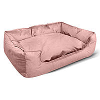 Лежанка для Больших Собак от 20 кг Размер 130/100 см Ткань Велюр Розовый