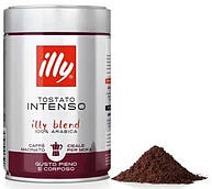 Оригінал! Кава мелена illy Intenso Dark Roasted 250г ж/б Італія (Іллі інтенсо темного обсмажування), illy dark