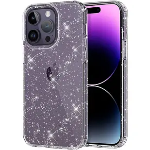 Чохол прозорий з блискітками для iРhone 14 Pro Max
