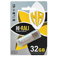 Флеш накопичувач USB Hi-Rali 32GB Rocket series Silver Флешка юсб для комп'ютера ПК flash-накопичувач