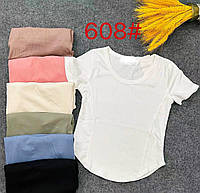 Женская футболка в рубчик, размер универсальный: 42-48