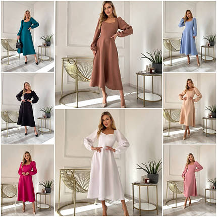 Плаття з костюмки міді розміри норма, фото 1