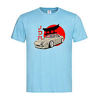 Голубая мужская/унисекс футболка С принтом JDM car (15-11-1-блакитний)