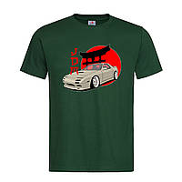 Темно-зеленая мужская/унисекс футболка С принтом JDM car (15-11-1-темно-зелений)