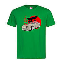 Зеленая мужская/унисекс футболка С принтом JDM car (15-11-1-зелений)