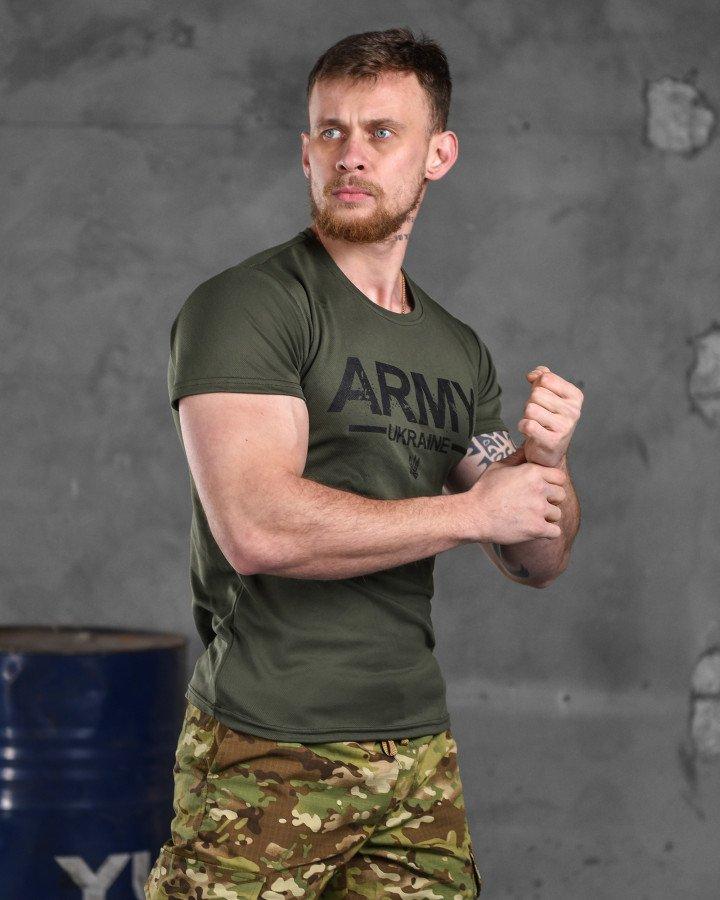 Армейская летняя футболка Odin coolmax олива, тактическая потоотводная футболка приталенного кроя - фото 7 - id-p2102858687