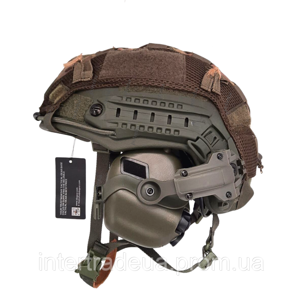 Каска тактическая TOR FAST с наушниками Earmor M31H Баллистический бронешолом Тактический шлем - фото 2 - id-p2102863181