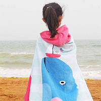 Дитячий Пляжний Рушник з Капюшоном Lovely Svi ( Махра 76 х127 см від 3-12 лет) в Бассейн КИТ