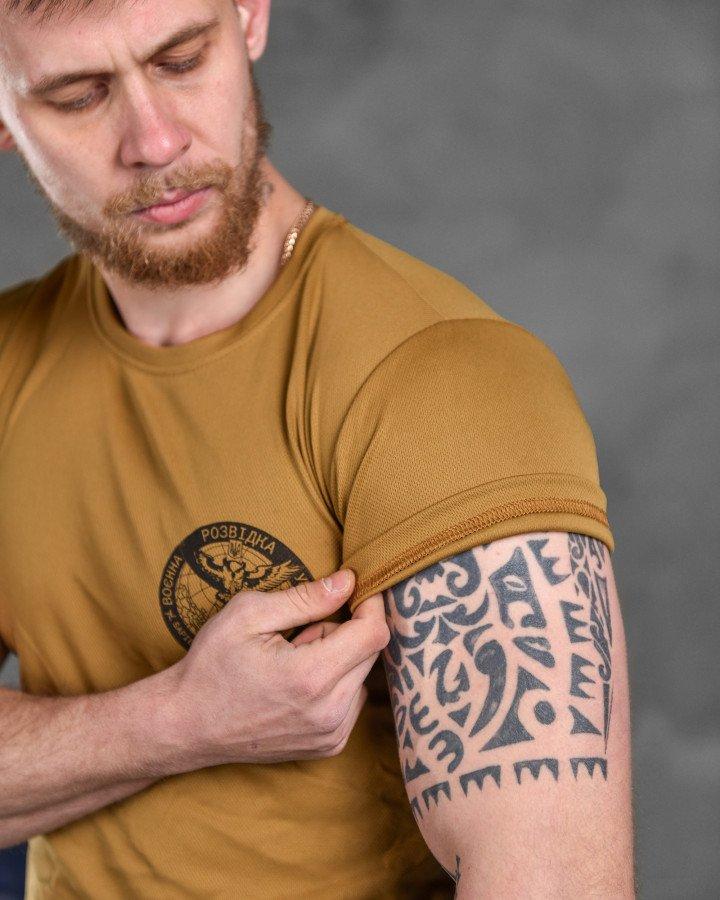 Качественная военная футболка Odin с принтом "Військова розвідка койот, мужская потоотводная приталенная футб - фото 6 - id-p2102866475