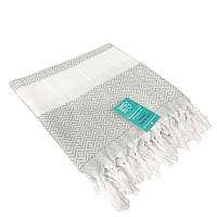 Турецкие пляжные полотенца - Пештемаль - XХL (100 на 180 см) - хлопок - серый