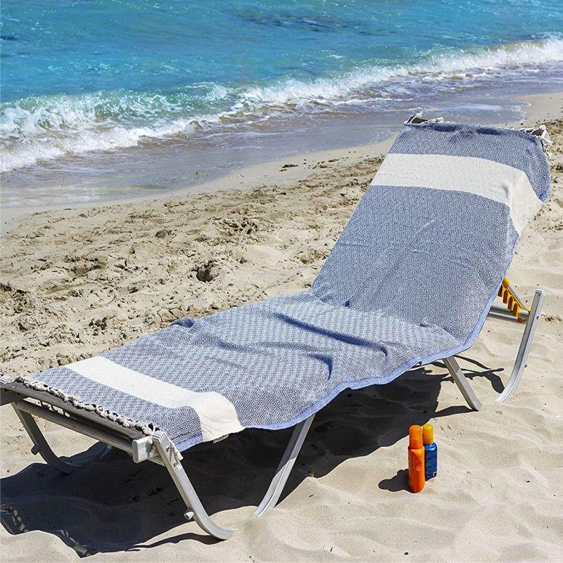 Турецкие пляжные полотенца - Пештемаль - XХL (100 на 180 см) - хлопок - Синий - фото 3 - id-p2102863354