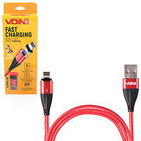 Кабель магнітний VL-6101L RD USB-Lightning 3А, 1m, red (швидка зарядка/передача даних) l