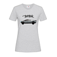 Светло-серая женская футболка Tesla cybertruk (15-12-3-світло-сірий меланж)