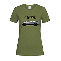 Армейская женская футболка Tesla cybertruk (15-12-3-армійський)