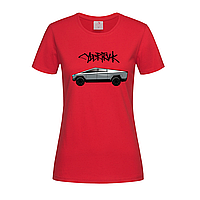 Красная женская футболка Tesla cybertruk (15-12-3-червоний)