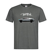 Графитовая мужская/унисекс футболка Tesla cybertruk (15-12-3-графітовий)