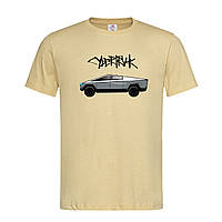 Песочная мужская/унисекс футболка Tesla cybertruk (15-12-3-пісочний)