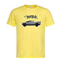 Желтая мужская/унисекс футболка Tesla cybertruk (15-12-3-жовтий)