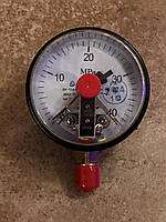 Електроконтактний сигналізувальний манометр 400 кгс/см2 (40МПа) Ф100 мм М20*1,5 ДМ Cr 05 (Склоприлад-Україна)