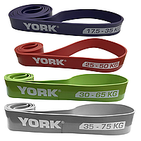 Набір гумок для фітнесу York Fitness (17,5-35 кг, 20-45 кг, 25-50 кг і 30-65 кг)